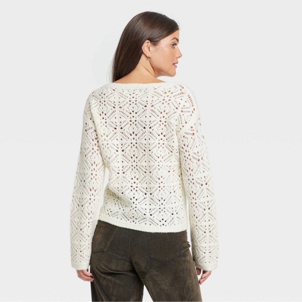 Universal Thread Boatneck Openwork sweater NWT - image 2